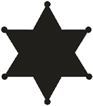 Clip Art Golden Star Shaped Sheriff Badge   Sheriff Star Badge Clip