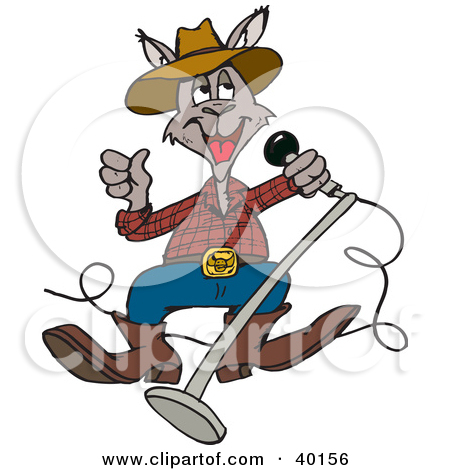 Clipart Illustration Of A Country Singer Kangaroo Dancing With A