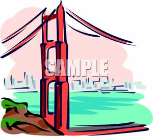 Clipart Image Of The Golden Gate Bridge In San Francisco California