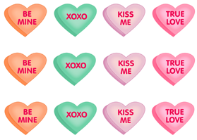Conversation Heart Clipart And Valentines   Cupcake Clipart
