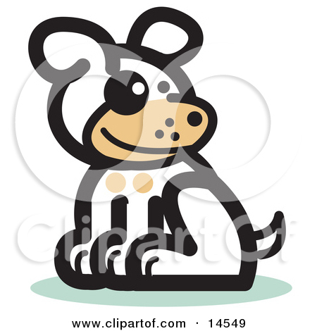 Cute Dog Sitting Clipart Illustration By Andy Nortnik  14549