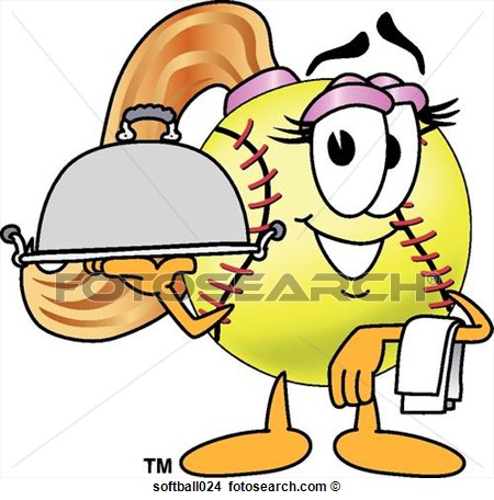Drawings Of Softball Serving Food Softball024   Search Clip Art    