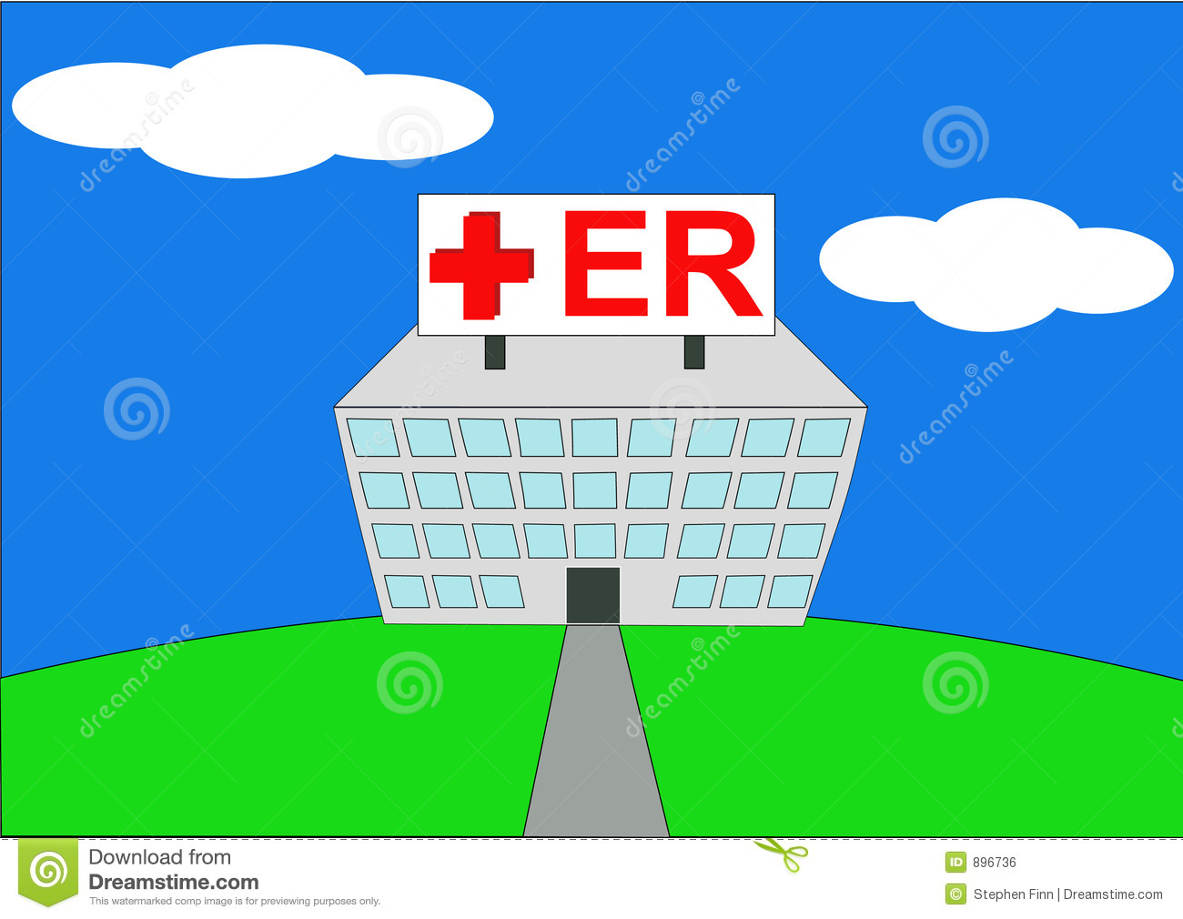Emergency Room Clipart Illustration Of Hospital Er