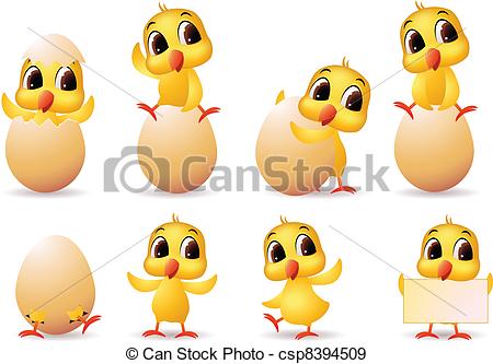 Eps Vectors Of Cute Little Chicks Cartoon Collection Csp8394509