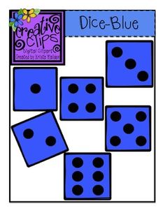 Free  Blue Dice Clipart  Creative Clips Digital Clipart  More