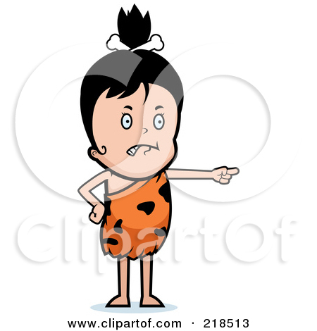 Free  Rf  Clipart Illustration Of An Angry Black Haired Cave Girl