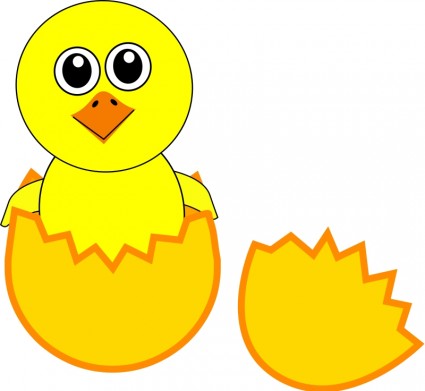 Funny Chick Cartoon Newborn Coming Out From The Egg Free Vector In