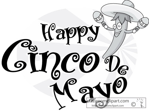 Holidays And Special Occassions Gray And White Clipart  Cinco De Mayo