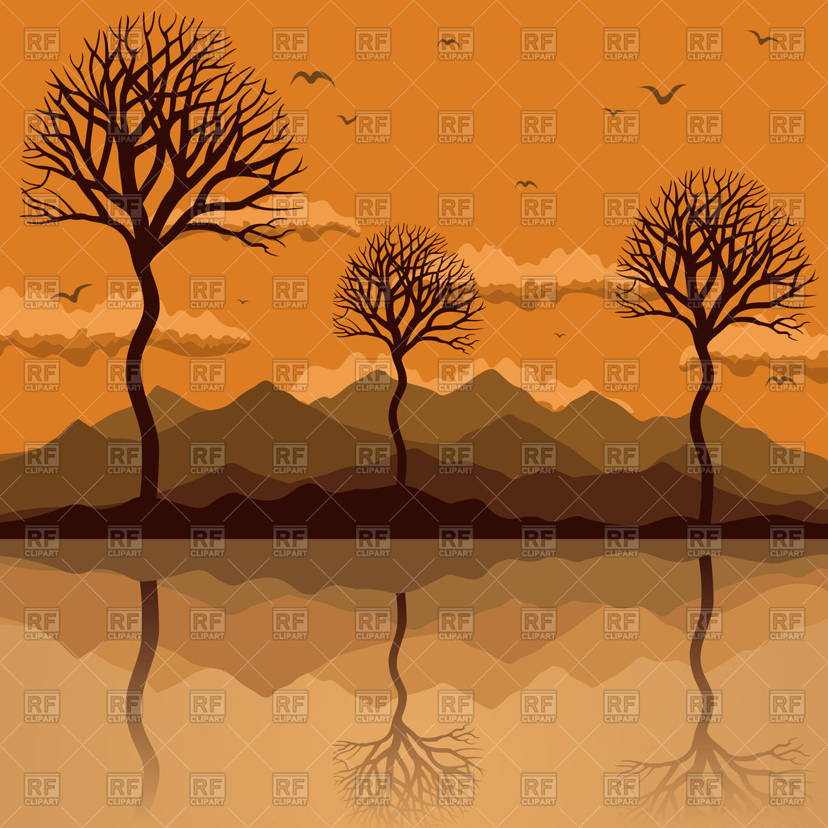 Lake And Trees 80885 Objects Download Royalty Free Vector Clipart