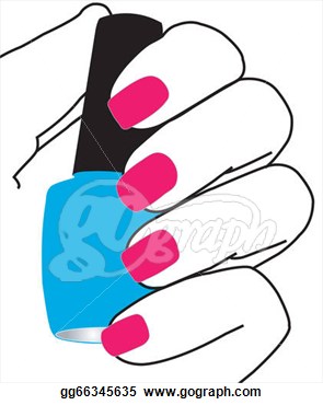 Nails With A Nail Polish In Hand  Clipart Drawing Gg66345635