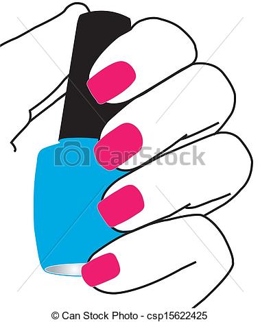 Of Nails With A Nail Polish In Hand Csp15622425   Search Clipart    