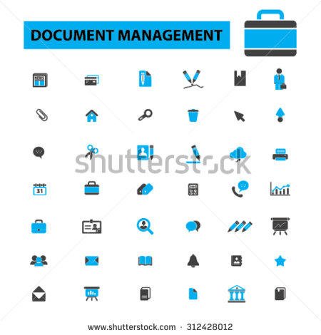 Records Management Scanning Documents Workflow  Vector Illustration