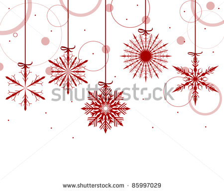 Red Snowflake Clipart Red Snowflakes On White