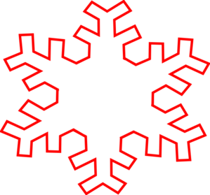 Red Snowflake Outline Clip Art At Clker Com   Vector Clip Art Online    