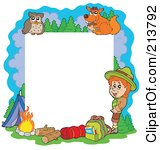 Royalty Free Rf Clipart Illustration Of A Camping And Outdoor Frame