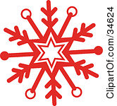 Royalty Free  Rf  Red Snowflake Clipart Illustrations Vector