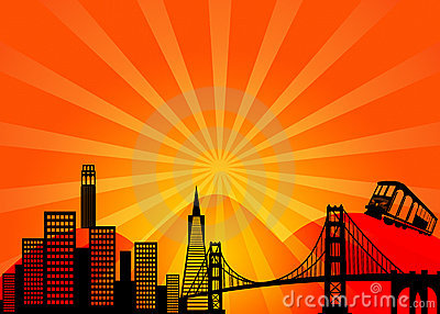 San Francisco California City Skyline Clipart Stock Image   Image