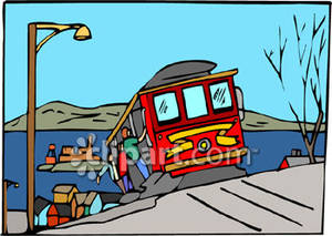 San Francisco Trolley   Royalty Free Clipart Picture