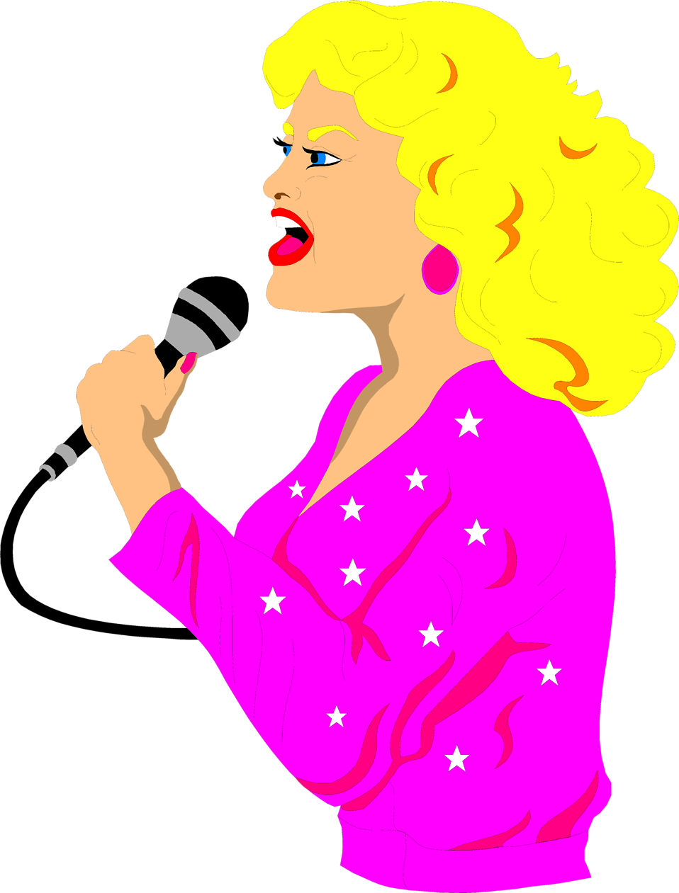 Singer   Free Stock Photo   Illustration Of A Beautiful Blond Singer