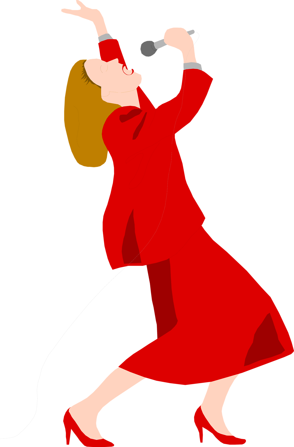 Singer   Free Stock Photo   Illustration Of A Woman In A Red Dress
