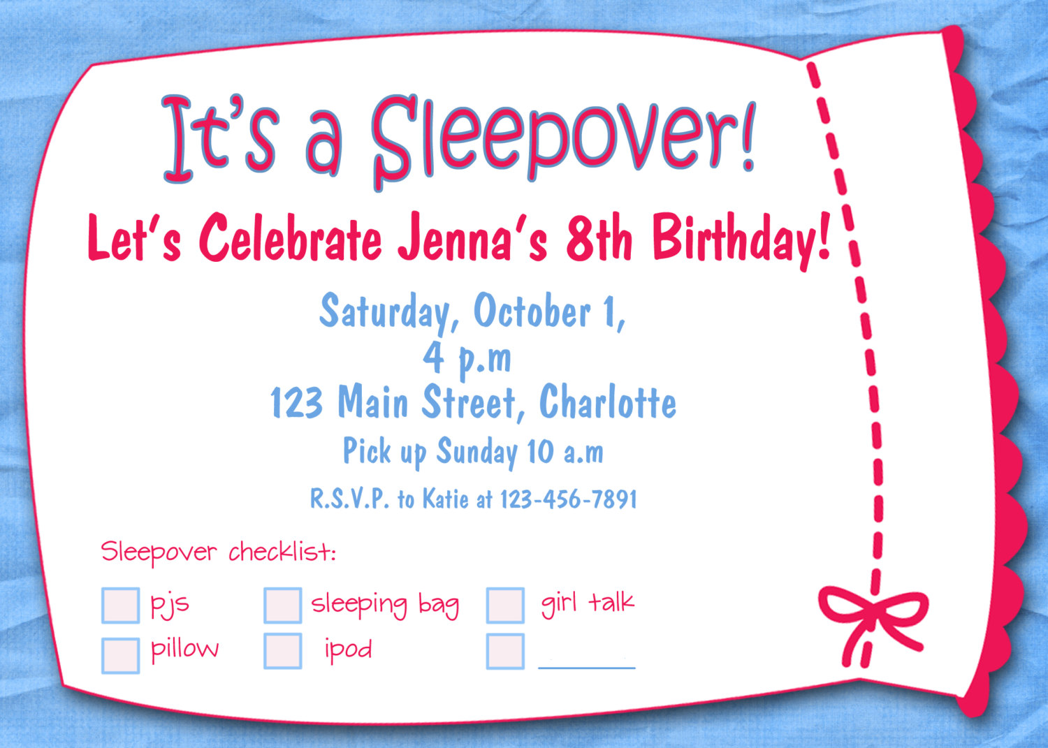 Slumber Party Invitations Free Printable