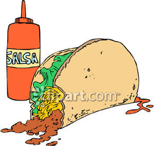 Taco And Salsa   Royalty Free Clipart Picture