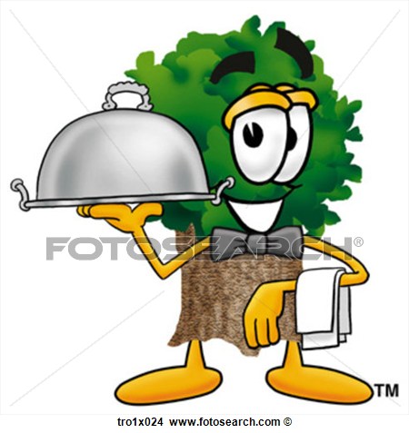 Tree Serving Food View Large Clip Art Graphic