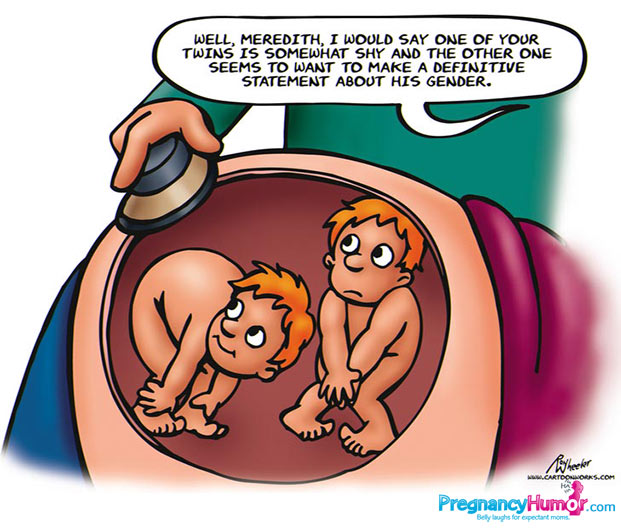 Ultrasound Is Doubly Funny  Pregnancy Cartoon    Pregnancy Humor