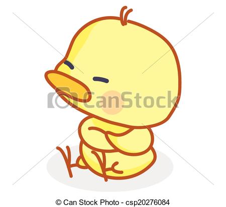 Vector   Cute Cartoon Chicks Pose Sitting   Stock Illustration