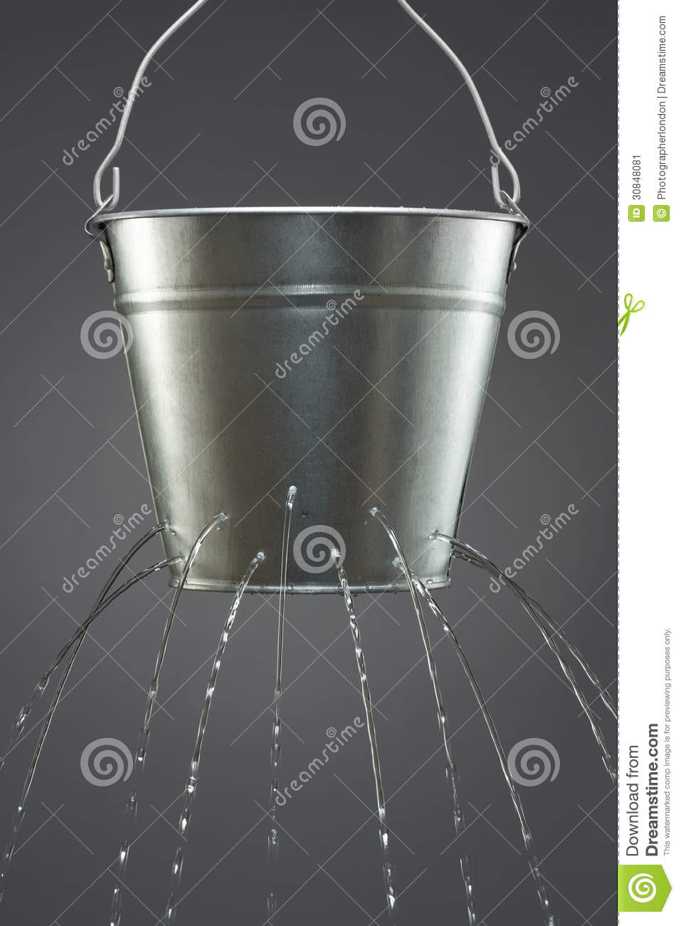Water Leaking From Bucket Stock Image   Image  30848081