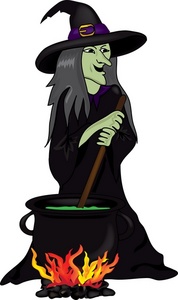 Witch Clipart Image   Evil Witch Stirring Her Cauldron As She Casts A    