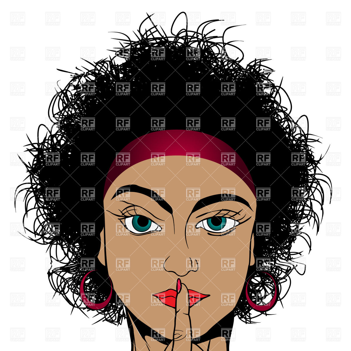     Woman With Finger On Lips Download Royalty Free Vector Clipart  Eps