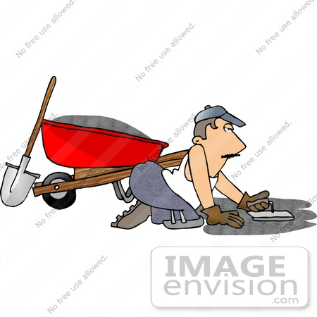 14568 Middle Aged Caucasian Man Laying Cement Clipart By Djart