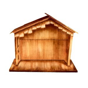 74 Large Wooden Outdoor Religious Nativity Stable Christmas Yard Art