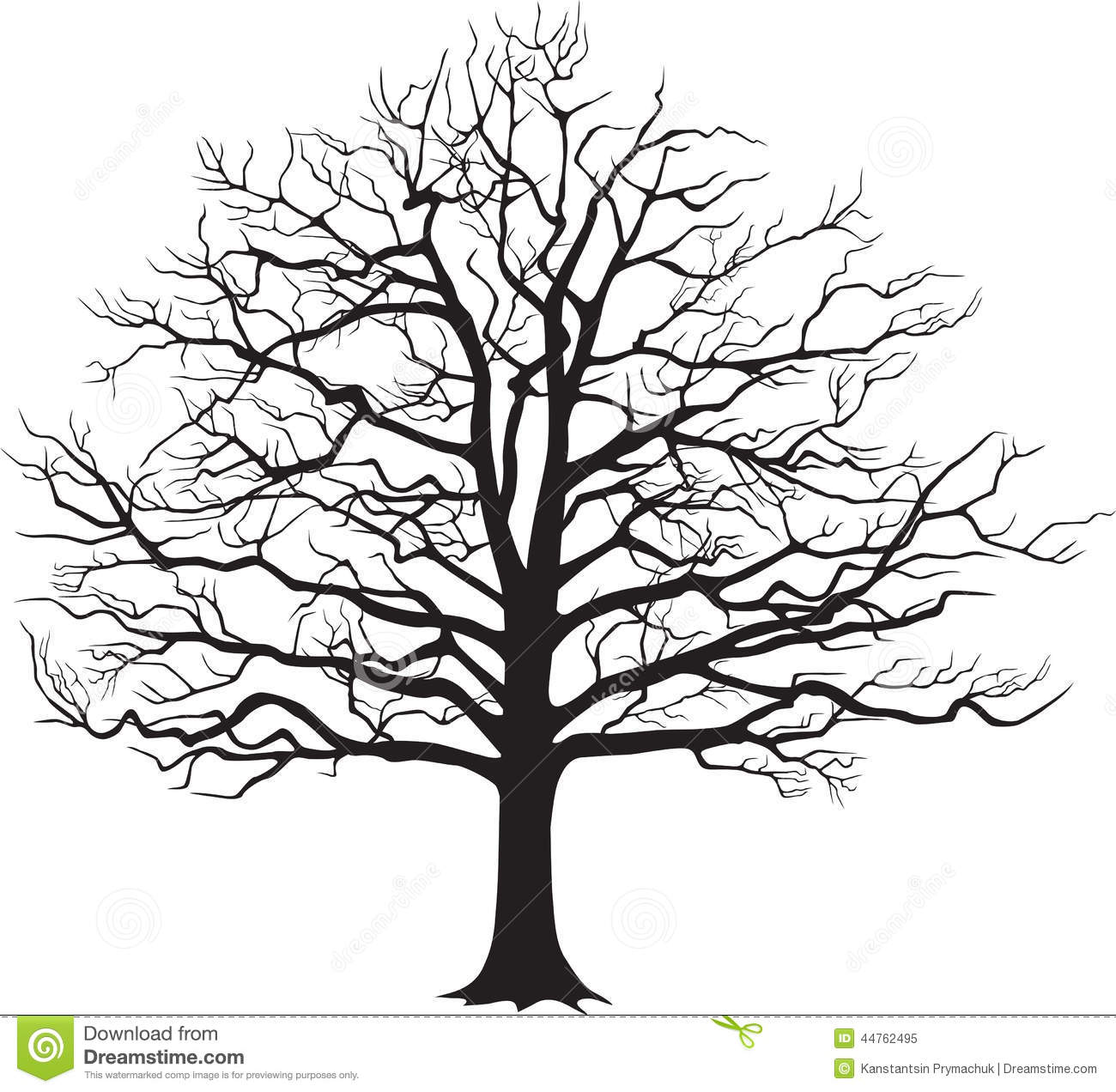 Black Silhouette Bare Tree   Vector Illustration Stock Vector   Image
