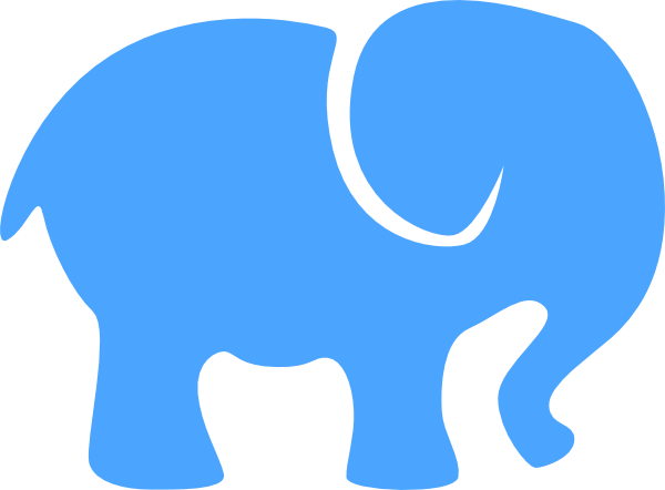 Blue Baby Elephant No Outline Clip Art Vector Clip Art Online