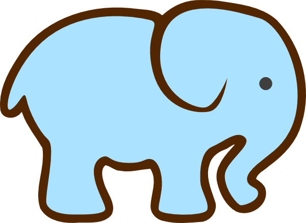 Blue Elephant Brown Clip Art At Clker Com   Vector Clip Art Online    