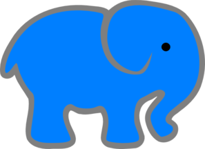Blue Elephant Clip Art At Clker Com   Vector Clip Art Online Royalty