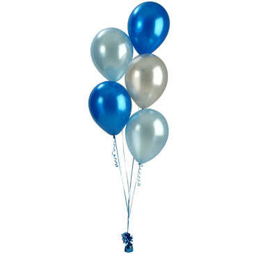 Bunch Of 5 Helium Balloons   Brilliant Blue
