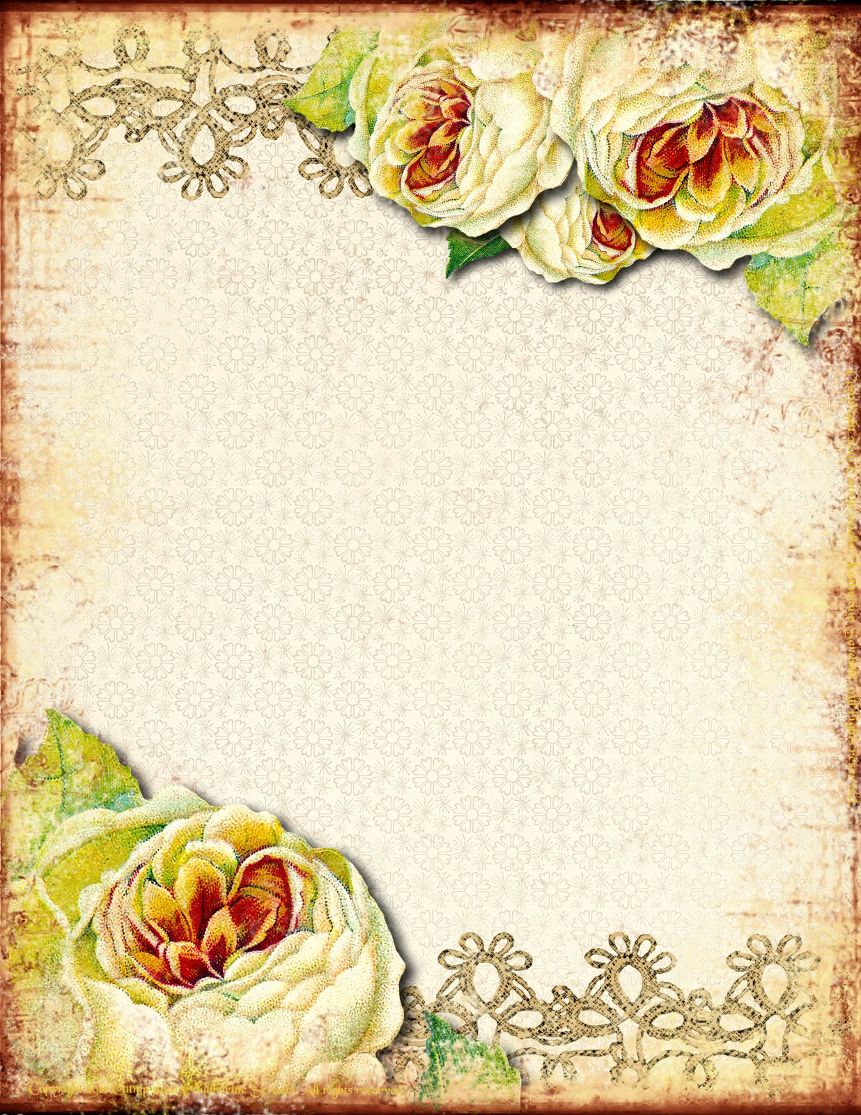 Catnipstudiocollage   Free Vintage Clip Art   Wind Rose Cream Collage