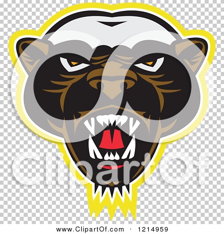 Clipart Of An Angry Honey Badger Mascot Face   Royalty Free Vector
