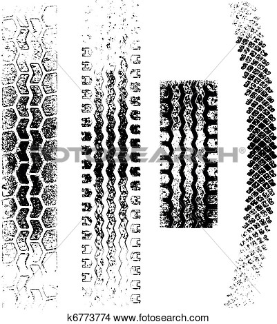 Clipart Of Grunge Tire Tracks K6773774   Search Clip Art Illustration