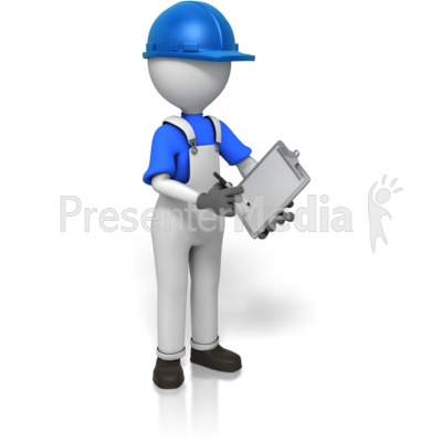 Construction Worker Writing   Presentation Clipart   Great Clipart For