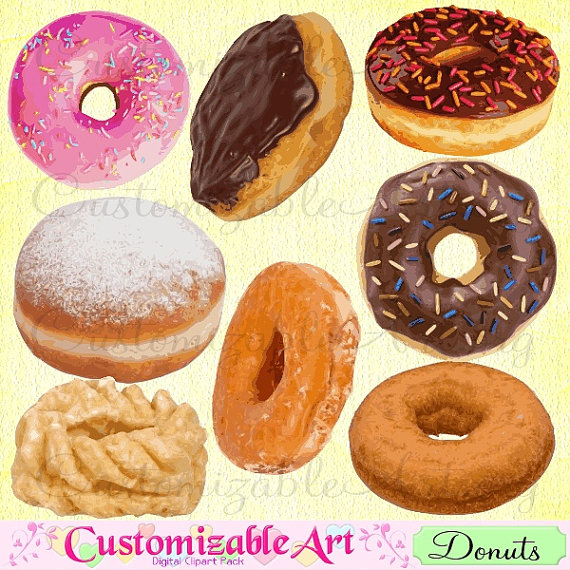 Donut Clipart Digital Donut Clip Art Donuts Desserts Scrapbook Images
