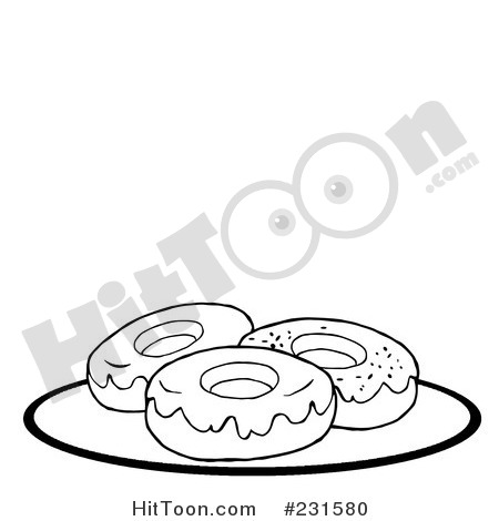 Donut Hole Black And White Clipart