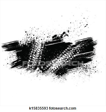 Drawing   Black Tire Track Background  Fotosearch   Search Clipart    