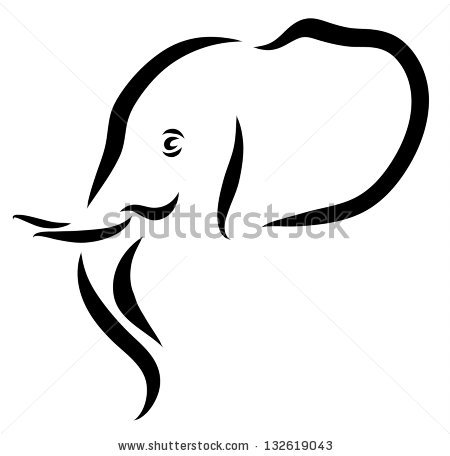 Elephant Head Outline   Clipart Panda   Free Clipart Images
