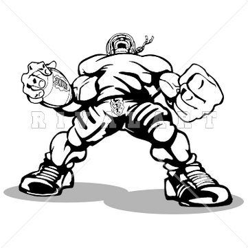 Football Player Clipart Black And White   Clipart Panda   Free Clipart