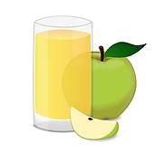 Glass Of Apple Juice And   Clipart Graphic