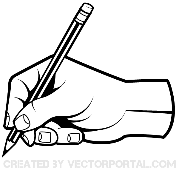 Human Hand Holding A Pencil Clip Art Vector Free Download